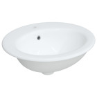 Évier de salle de bain blanc 52x46x20 cm ovale céramique