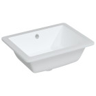 Évier salle de bain blanc 46,5x35x18 cm rectangulaire céramique