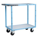 Servante mécano-soudée 2 plateaux mélaminé 850 x 500 mm roues CC 250 kg - 880701111