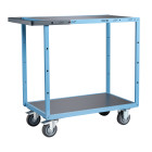 Servante mécano-soudée 2 plateaux tôle galva 850 x 500 mm roues TPE 250 kg - 880701321