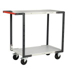 Servante flat-pack 2 plateaux mélaminé 850 x 500 mm roues CC 250 kg - 884721112