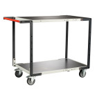 Servante flat-pack 2 plateaux tôle 850 x 500 mm roues TPE 250 kg - 884721322
