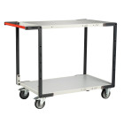 Servante flat-pack 2 plateaux mélaminé 1000 x 600 mm roues TPE 250 kg - 884722122