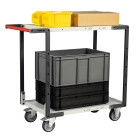 Servante montée 2 plateaux mélaminé 850 x 500 mm roues TPE 250 kg - 886721122
