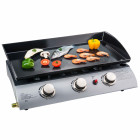 Plancha à gaz 3 feux dim.60x33cm