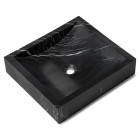 Vasque à poser rectangulaire en véritable marbre noir 45x40x10 cm