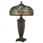 Lampe lynch, bronze et verre tiffany