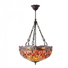 Suspension inversée 50 cm dragonfly flame, verre et métal