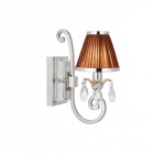 Applique oksana, nickel poli, pampilles cristal, abat-jour chocolat