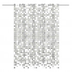 Rideau de douche avec mosaïque gris 200x180x0,2 cm