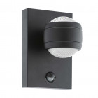 Lampe murale led à capteur d'extérieur sesimba 1 2x3,7 w noir