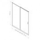 Façade coulissante 180 cm ép. 6 mm accès de face coloris chromé mat napa