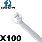 Collier serre câble électrique en polyamide 100 pièces - 2,5x140mm - 80n- blanc