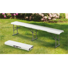Banc pliant 183x28x43cm plastique et métal