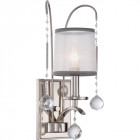 Applique whitney, argent impérial, organza blanc et gris, décor cristal