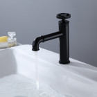 Robinet mitigeur lavabo salle de bain style rétro - noir