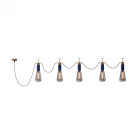 Plafonnier bleu industrial 5 ampoules 15 cm