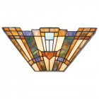 Applique inglenook, bronze et verre tiffany