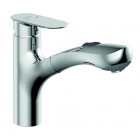 Mitigeur d'évier avec douchette amovible serie sydney en laiton surface chrome