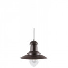 Suspension 1 ampoule fisherman, en verre, brun rouille