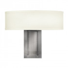 Applique hampton, nickel antique et acrylique, abat-jour blanc cassé, 2 ampoules