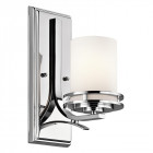 Applique hendrick, chrome poli, verre opale, led