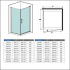 Cabine de douche 100 x 76 x 187 cm porte pivotante avec barre de fixation 140cm verre anticalcaire     