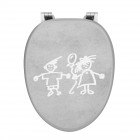 Abattant pour wc à motif - en mdf et charnières en métal - pti'bou Aurlane - A3151280013