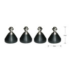 Sachet de 4 pieds support inox 304 6.6x7.5 cm AQUALUX - 105678