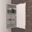 Armoire miroir en acier inoxydable pour coin - 80x30x175 Aurlane - AR100338