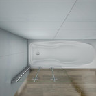 Pare-baignoire en verre anticalcaire,1300x1400x6mm,3 volets,écran de douche en verre anticalcaire et sécurité