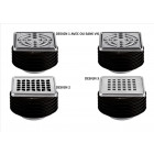 Kit grille/cadre avec joint en accordéon et siphon intégré KERDI DRAIN BASE - Kit grille/cadre en inox design 1 - 10 x 10 cm - sans vis