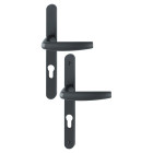 Ensemble de porte-fenêtre plaque étroite Atlanta 1530/300LMSGL HOPPE 195mm Noir 9714 Clé i Entr.92 C.8 - ép.68/77 - 3401168