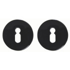 Paire rosace serrure S80 NORMBAU - Trou de clé - Noir 16 - 247110