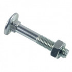Boulon lennie tête ronde collet carré trcc - zingué blanc - ø16x160 - boite de 10 - btrcc1616002b