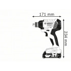 Visseuse à chocs gdx 18v-180 pro bosch - 2 batteries + chargeur - 06019g5200