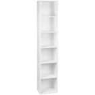 Bibliothèque mdf étagère de rangement pour bureau salon salle d'étude avec 6 compartiments 158,4 cm blanc 