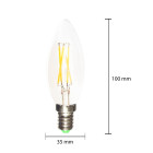 Ampoule led e14 c35 cob filament 6w 220v 360 - couleur eclairage au choix