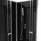 Cabine de douche carrée 195x80x80 - porte coulissante en verre trempé 5mm + receveur blanc squary black 2 80