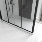Cabine de douche rectangle 170x90x205cm - blanche avec profilé noir mat à receveur plat - infinity low Aurlane - CAB206