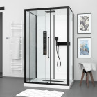 Cabine de douche 115x90x210 cm avec receveur + bonde 90mm + grille linéaire - factory 2 Aurlane - CAB262