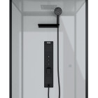 Cabine de douche hydromassante 110x80 receveur bas - fond gris et profilés noir mat - grey style low Aurlane - CAB263