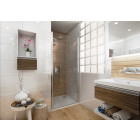Porte pivotante en niche ancosmart, verre sécurit transparent 6mm - Dimensions au choix