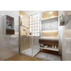 Porte pivotante pour montage avec paroi fixe ancosmart verre sécurité transparent 6mm - Dimensions au choix