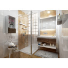 Paroi mobile latérale pour paroi walk-in ancocombi - anconetti - 200x40cm - verre transparent 6mm - argent poli brillant