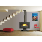 Poêle bois bûches mouriez - godin - 14kw - noir anthracite Poêle bois bûches mouriez - godin - 14kw - noir anthracite