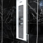 Colonnne de douche à hyrdomassage - 22x125cm - en verre trempé avec plaque inox - alpha white