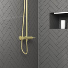 Colonne de douche mécanique finition or brossé - 133x26x52 cm - molly gold Aurlane - COL062