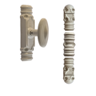 Crémone rustique fonctionnelle ROLLINGER + sachet d'accessoires pour tringle 16x8 - Blanc 9016 - CRF168BT6EB