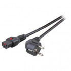 Cordon alim. Pc 2p+t mâle / iec c13 noir verrouillable 1m